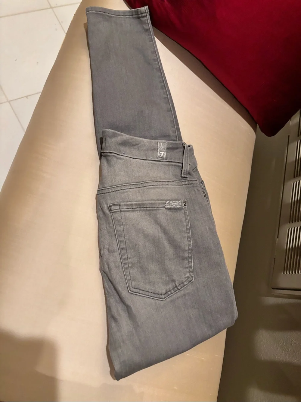 7 For All Mankind Slim Men's Gray Stretch Jeans